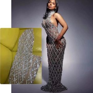 Sequin Crystal Maxi Dress